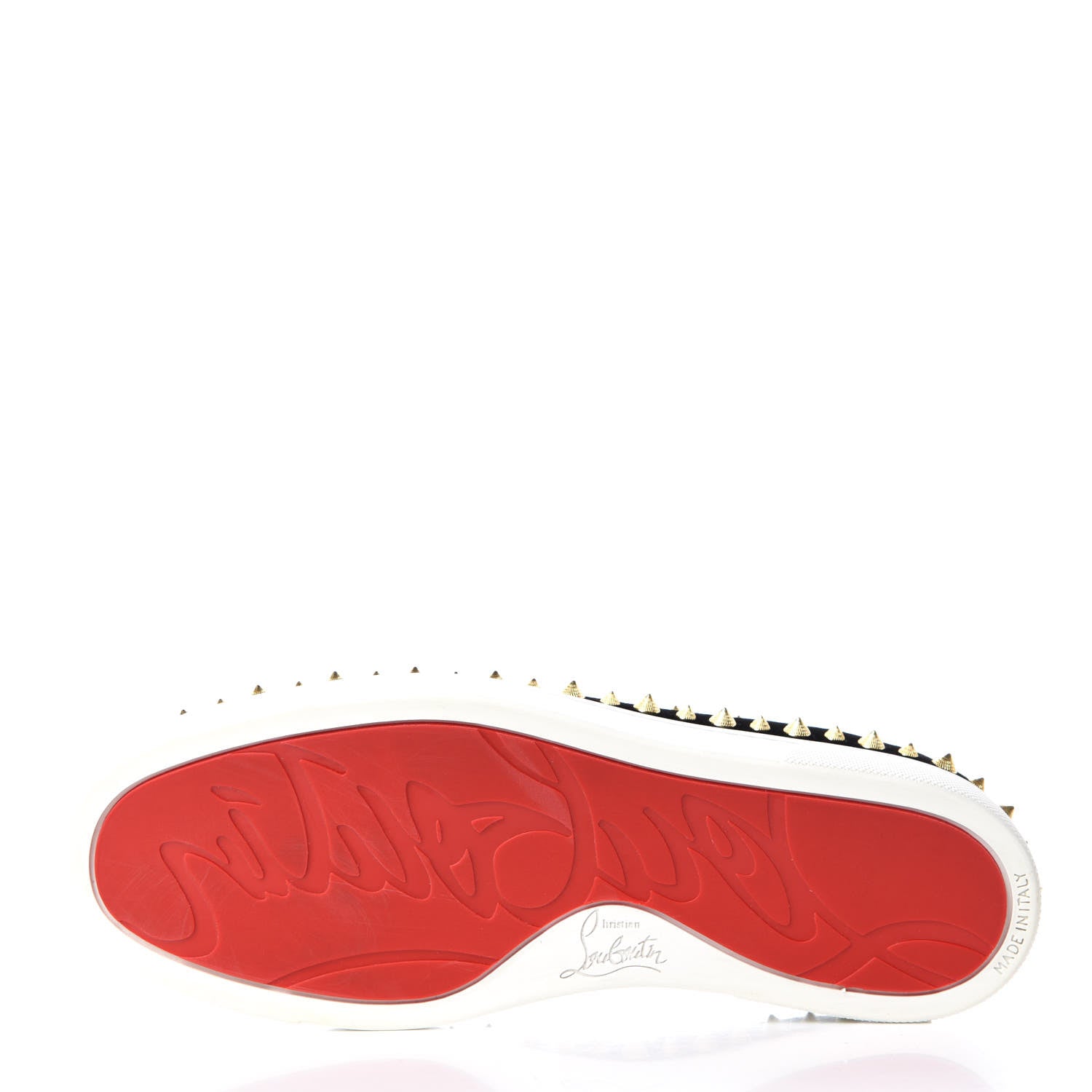 Christian Louboutin Velvet Womens Spikes Pik Boat Sneakers 38.5 Black 10 of 11