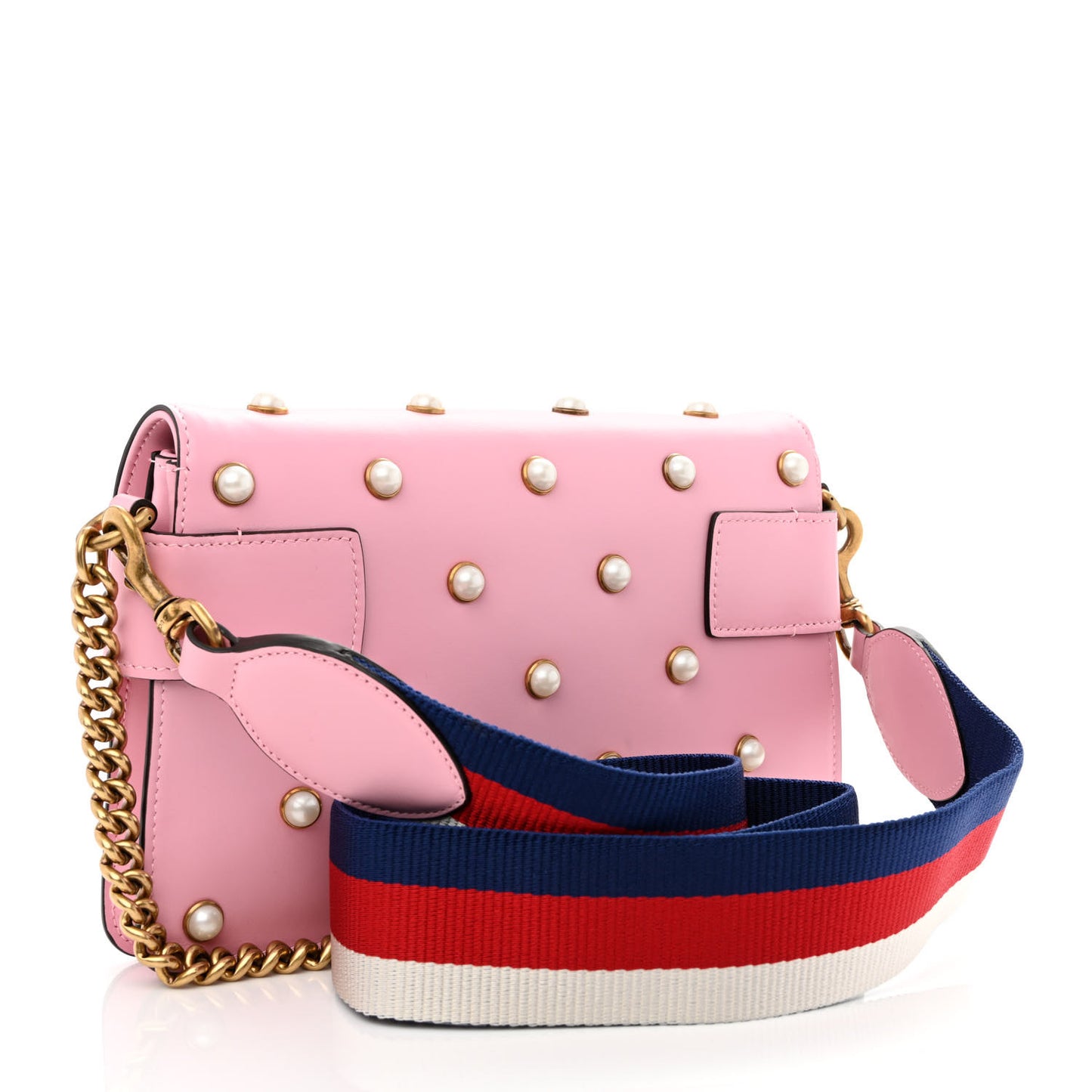 Nappa Pearl Studded Mini Queen Margaret Broadway Shoulder Bag Sugar Pink