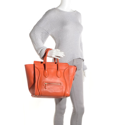 Celine Smooth Calfskin Mini Luggage Orange 2 of 8