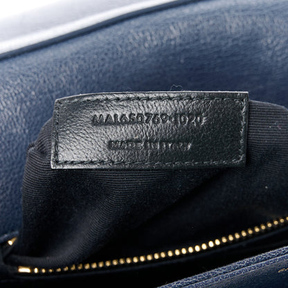 Saint Laurent Lambskin Quilted Mini Becky Chain Bag Blue Charron 7 of 11