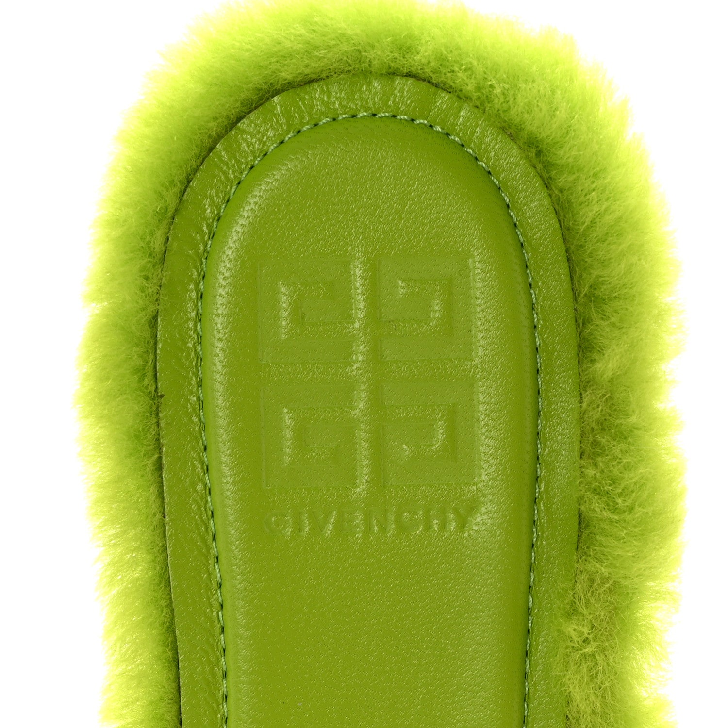 Givenchy Wool 4G Logo Mule Slide Sandals 40 Citrus Green 8 of 9