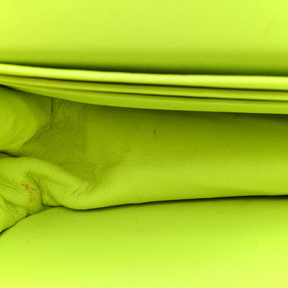 Balenciaga Extra Supple Calfskin Crocodile Embossed Gossip Wallet On Chain Fluo Yellow 9 of 10