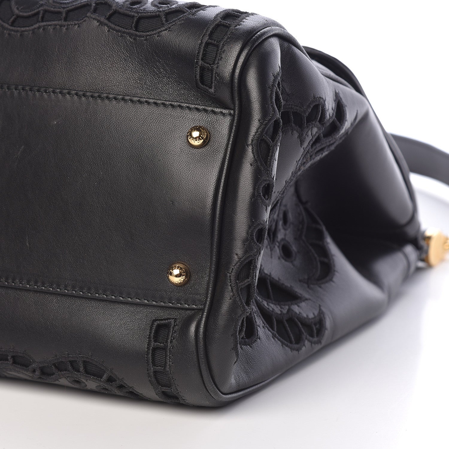 Dolce & Gabbana Lambskin Large Embroidered Laser Cut Miss Sicily Satchel Black 6 of 9