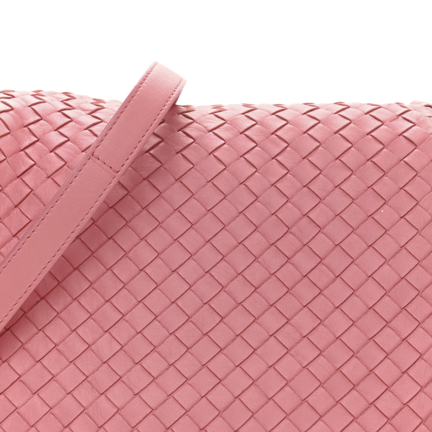 Nappa Intrecciato Messenger Bag Petal Pink