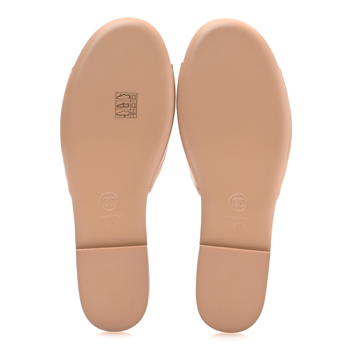 Chanel Shiny Calfskin Crystal CC Mules Sandals 40 Beige 5 of 9