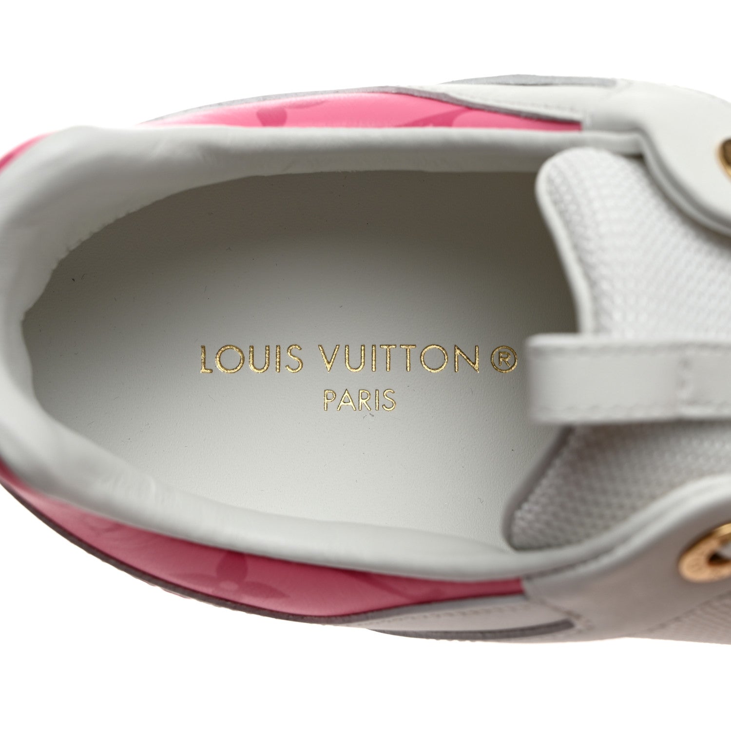Louis Vuitton Calfskin Monogram Run Away Sneakers 38 White Pink 6 of 9