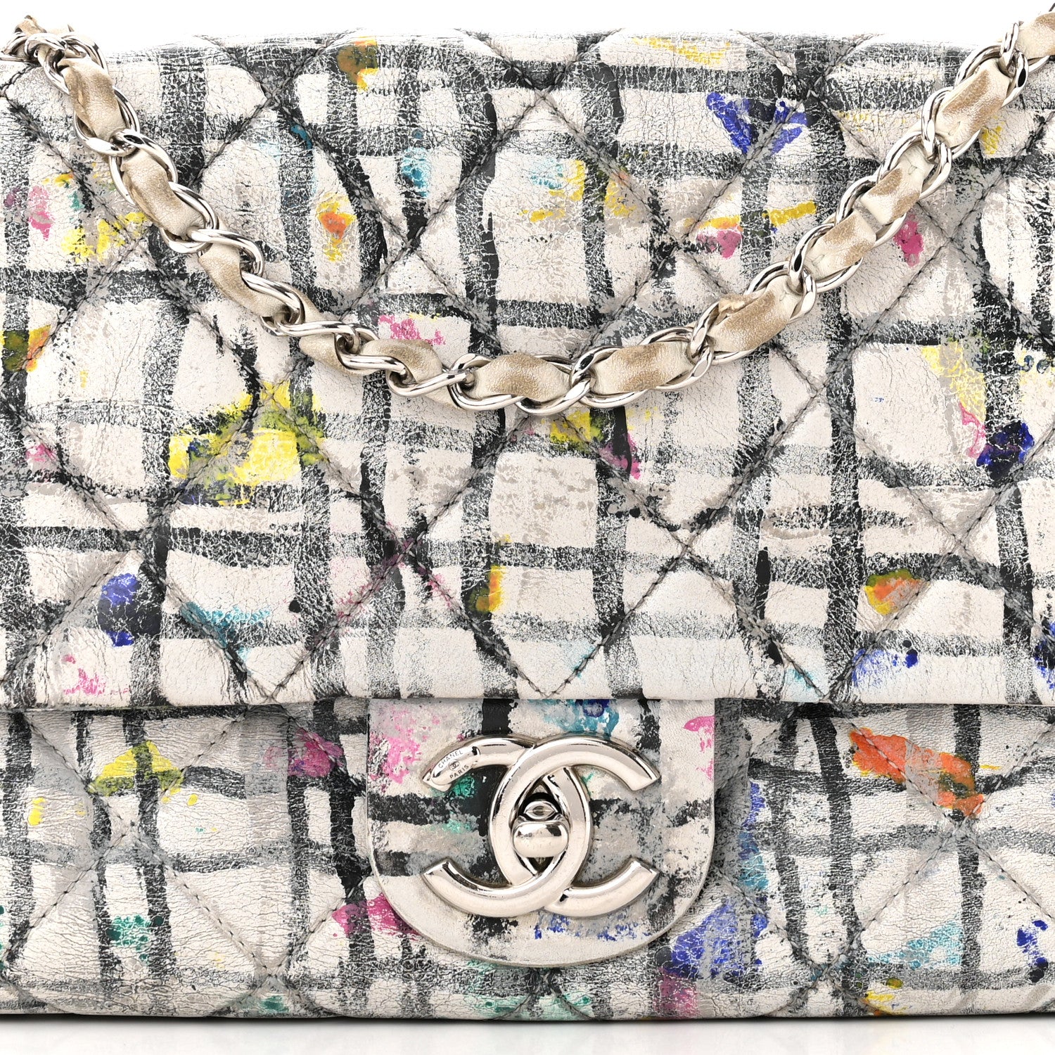 Chanel Calfskin Hand Painted Graffiti Flap Multicolor 8 of 11