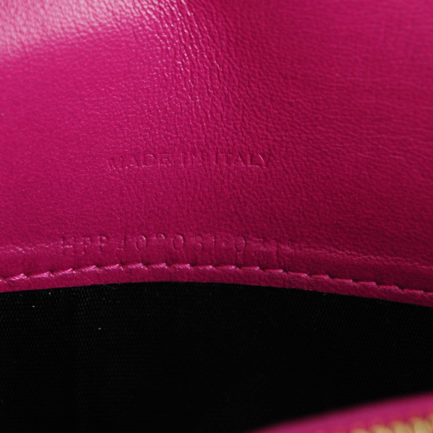 Textured Patent Monogram Envelope Chain Wallet Electric Pink