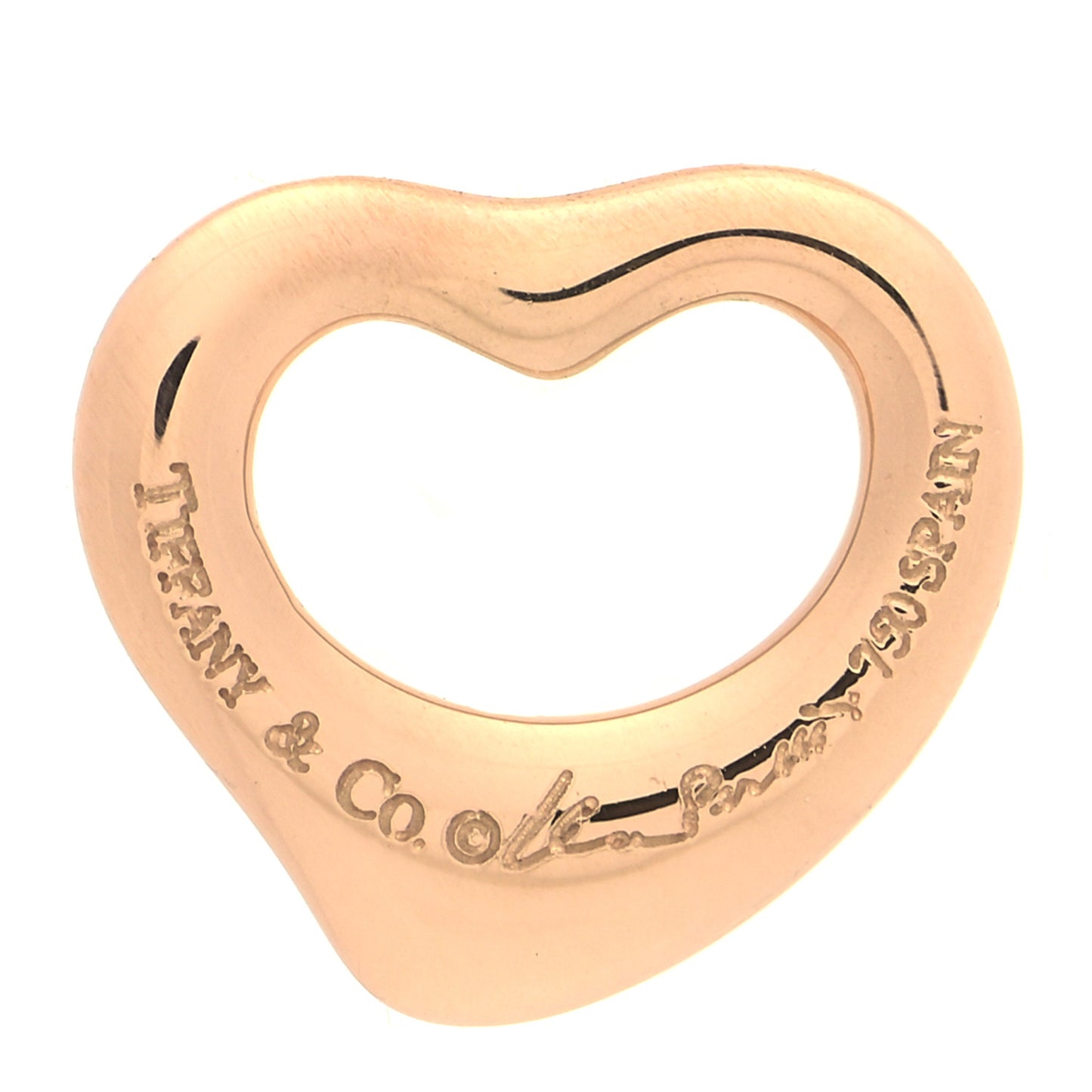 18K Rose Gold 11mm Elsa Peretti Open Heart Pendant