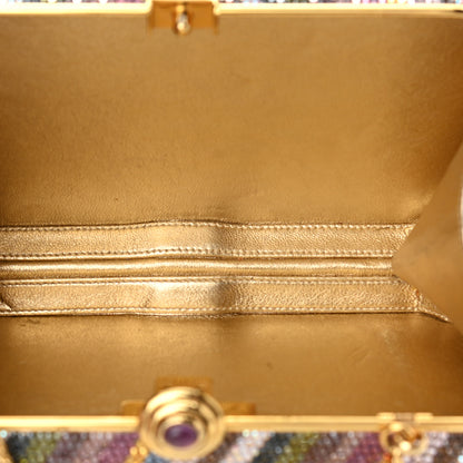 Judith Leiber Swarovski Crystal Minaudiere Clutch Gold Multicolor 6 of 11