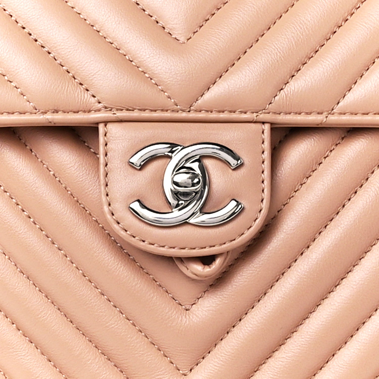 Chanel Calfskin Chevron Quilted Small Urban Spirit Backpack Beige 9 of 12