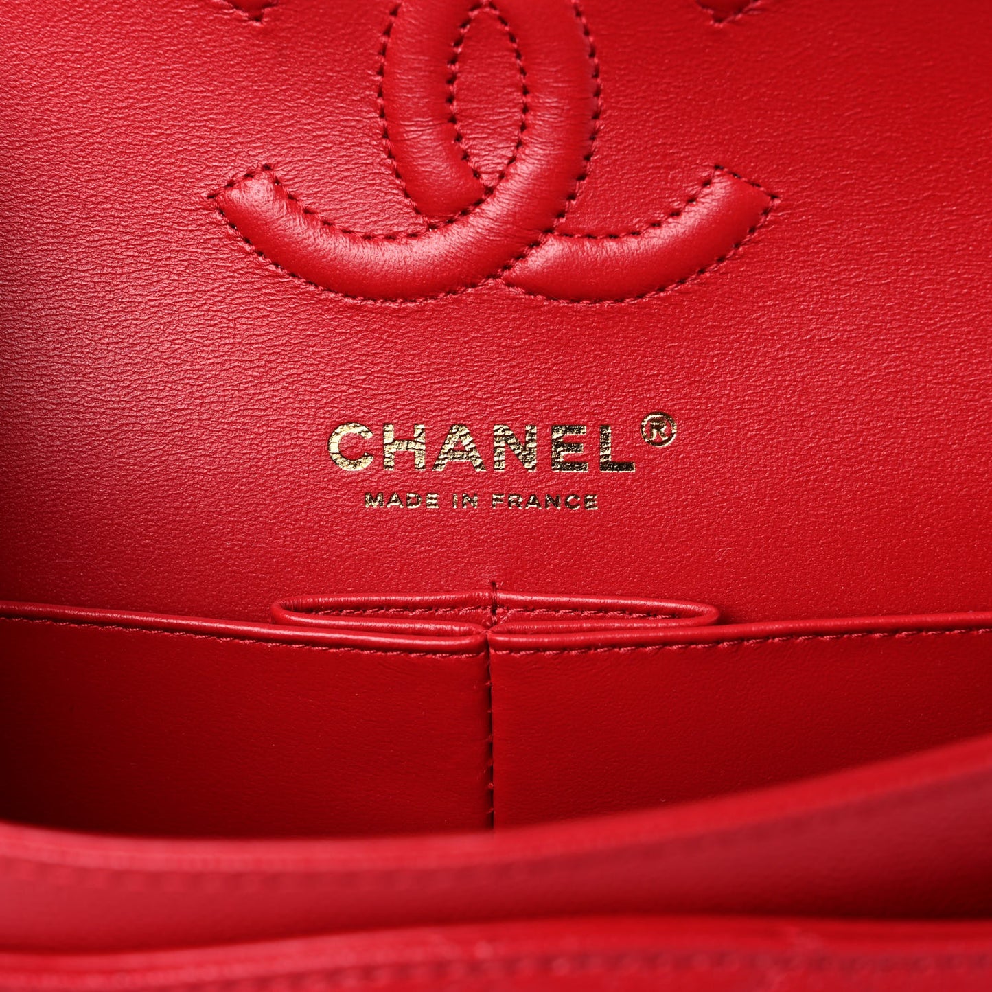 Caviar Quilted Small Double Flap Red