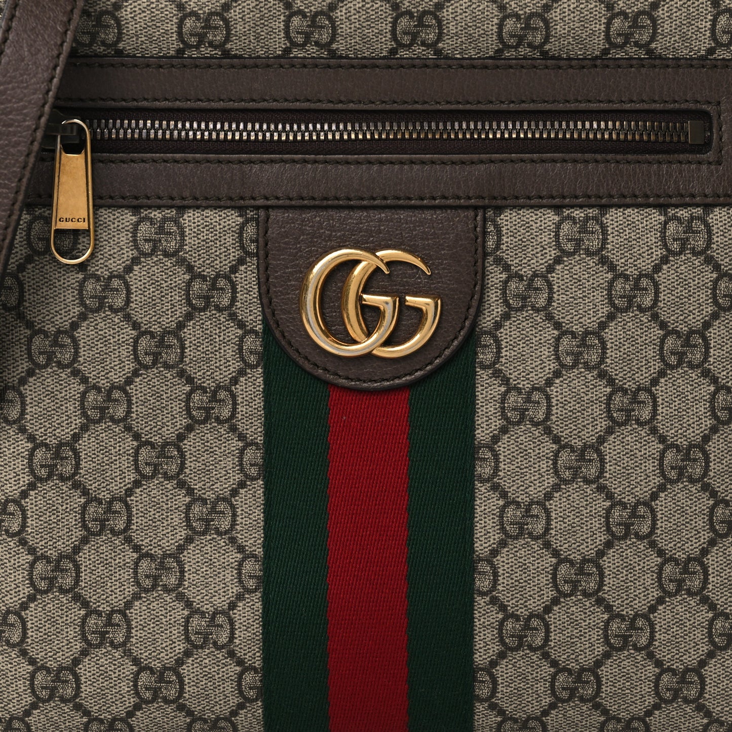 GG Supreme Monogram Web Small Ophidia Messenger Bag Brown
