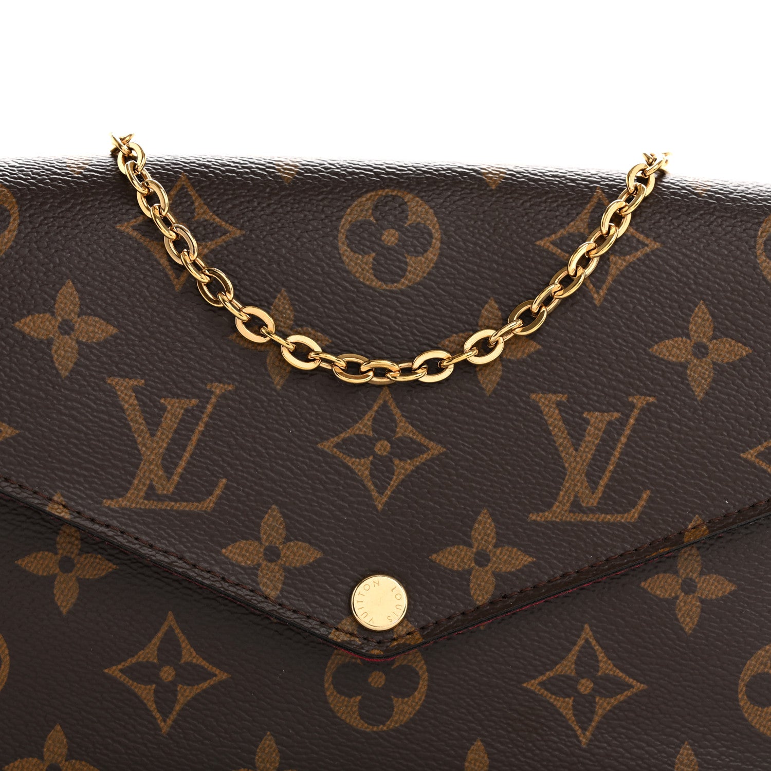 Louis Vuitton Monogram Pochette Felicie Chain Wallet Fuchsia 8 of 10