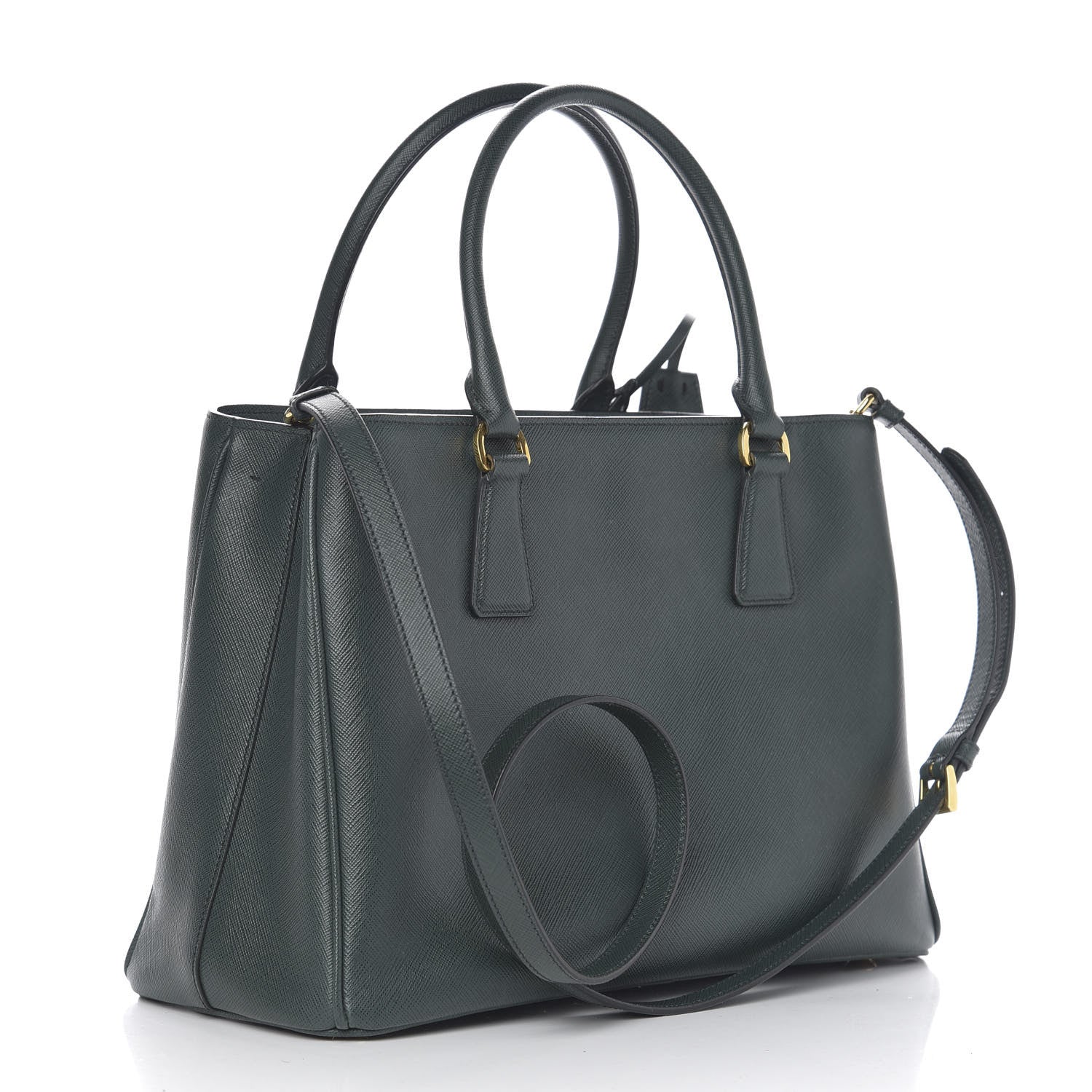 Prada Saffiano Lux Small Tote Smeraldo 2 of 9