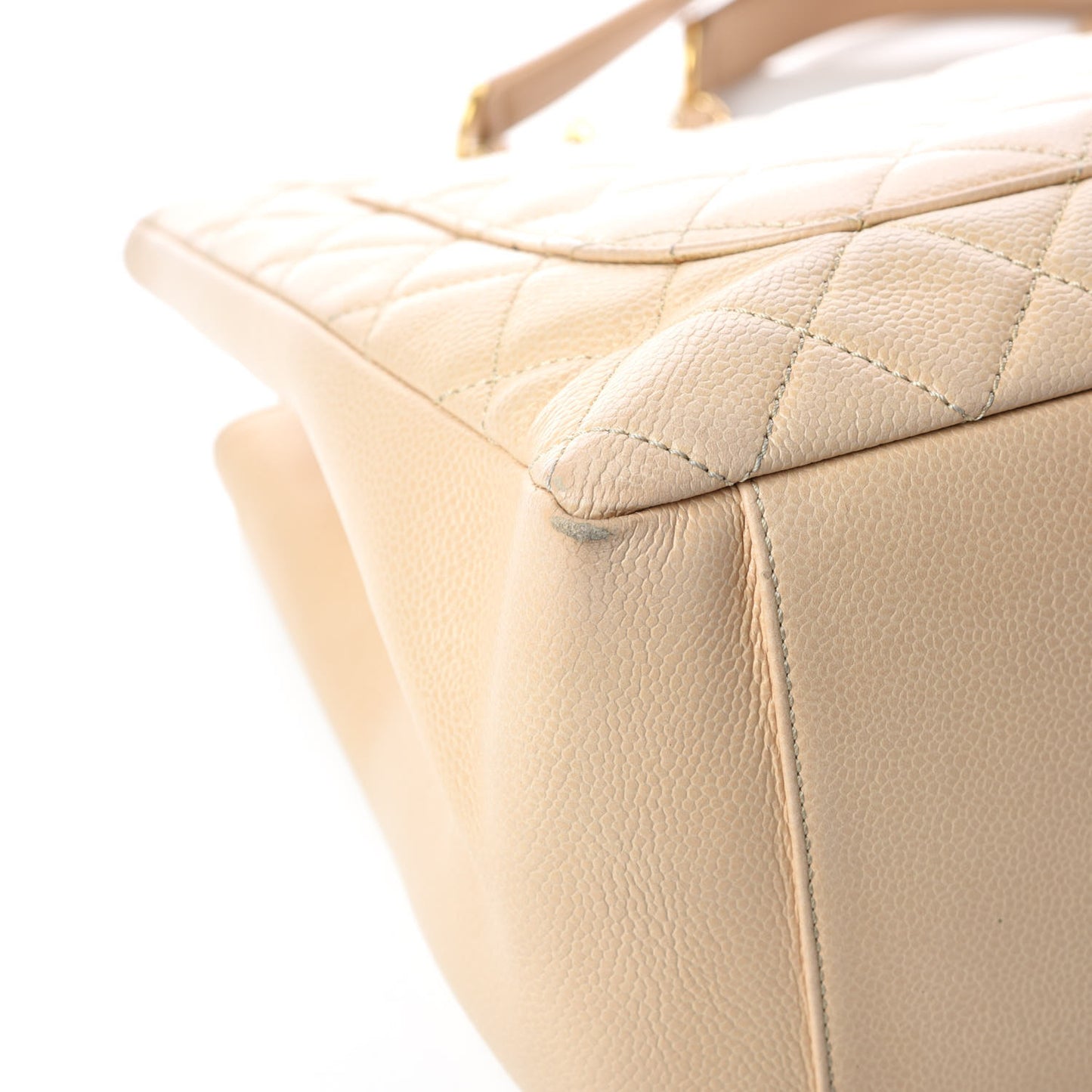 Caviar Quilted Grand Shopping Tote GST Beige Clair