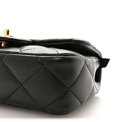Chanel Lambskin Resin Quilted Top Handle Flap Black 10 of 10