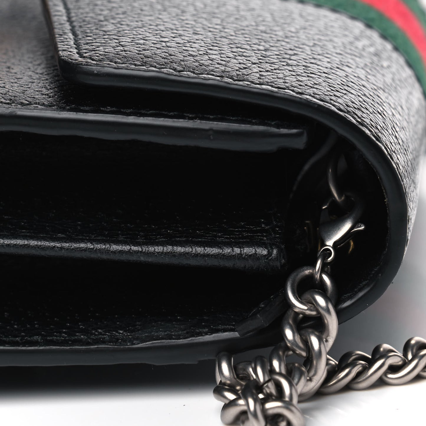 Calfskin Web Mini Dionysus Chain Wallet Black