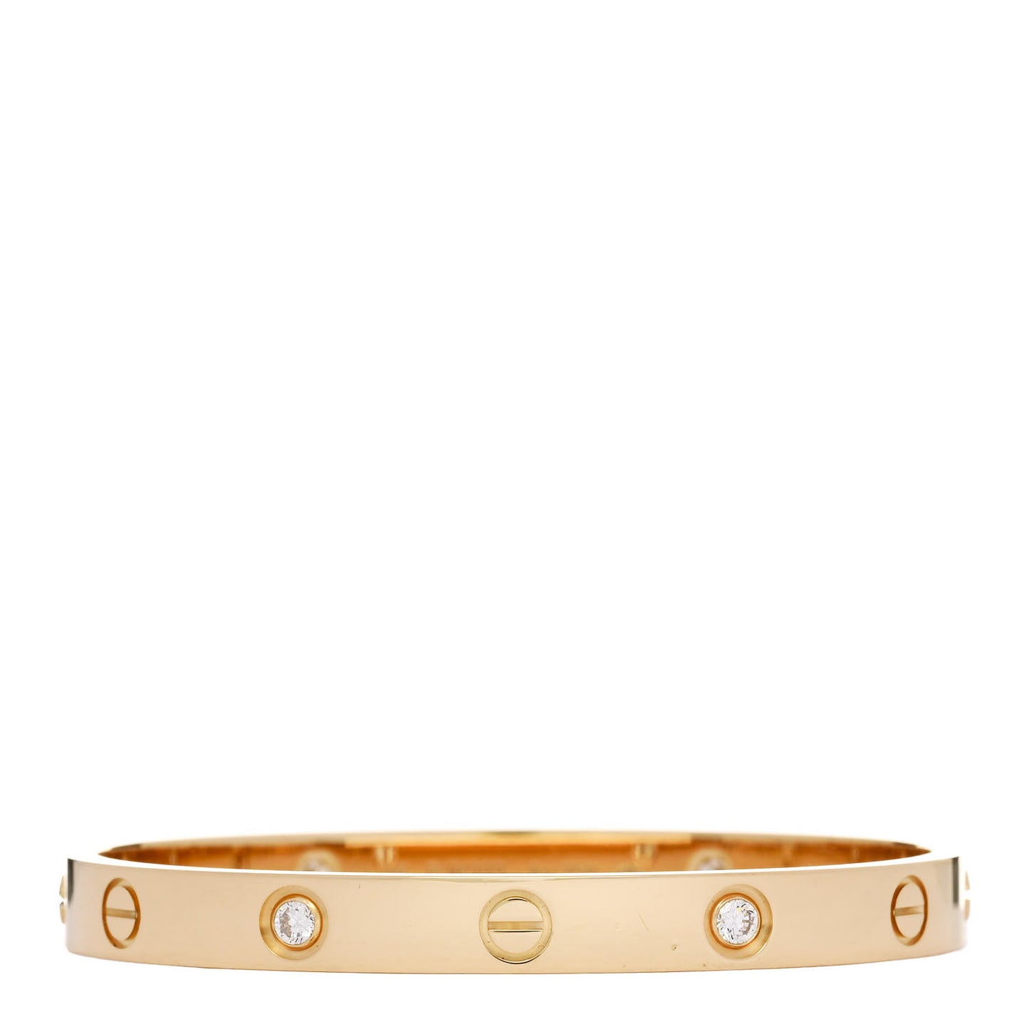 18K Yellow Gold 4 Diamond LOVE Bracelet 16