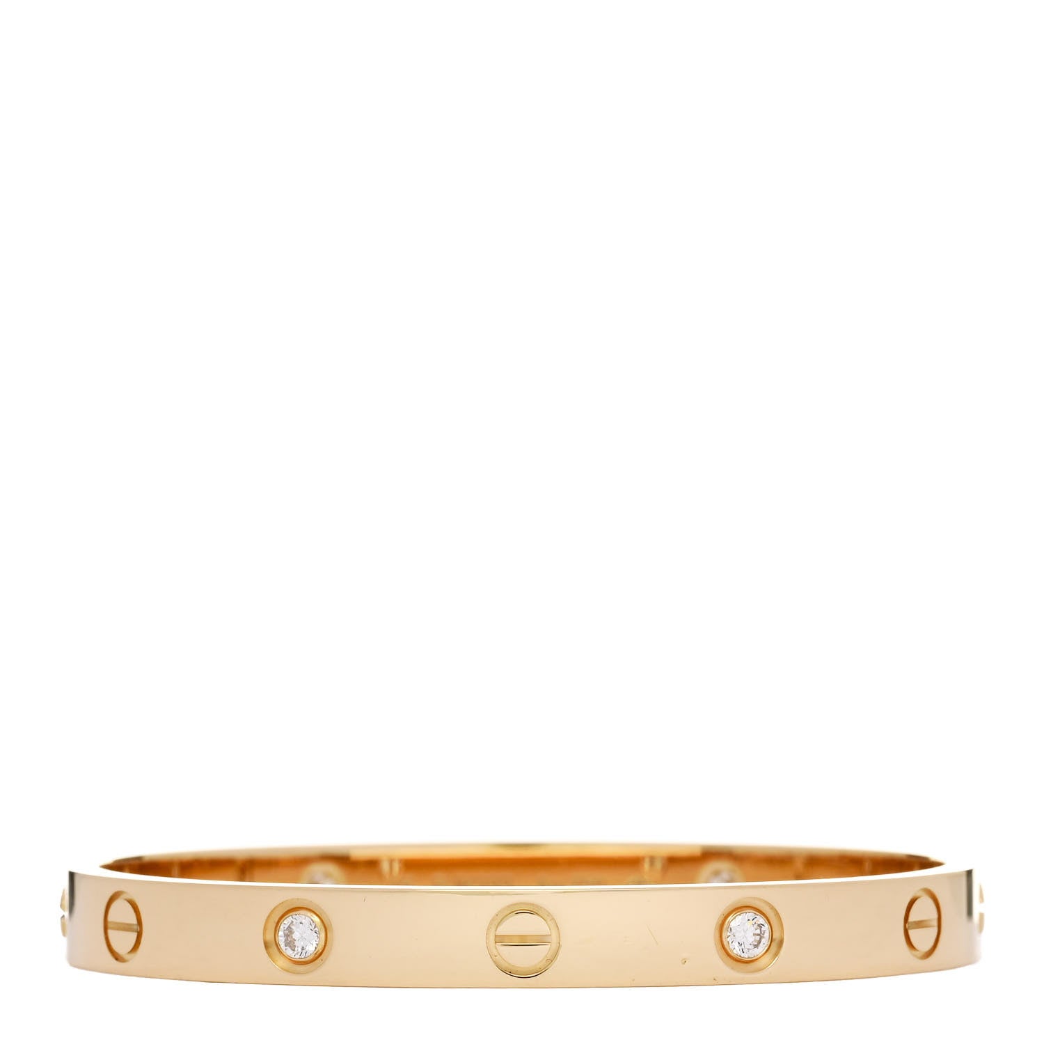 Cartier 18K Yellow Gold 4 Diamond LOVE Bracelet 16 1 of 9
