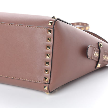 Valentino Garavani Vitello Small Rockstud Double Handle Tote Brownish 8 of 8