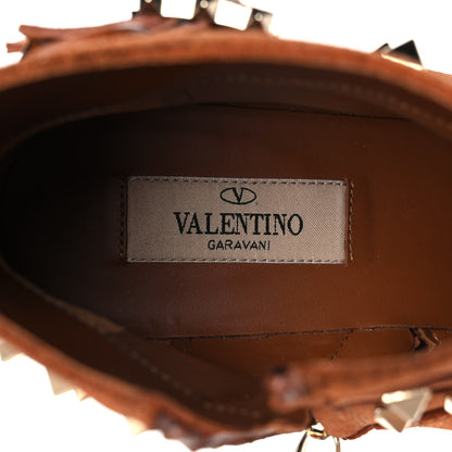 Valentino Garavani Suede Rockstud Double Buckle 50mm Cowboy Ankle Boots 36 Selleria 7 of 11