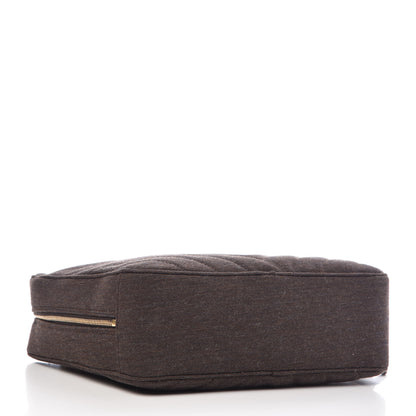Chanel Jersey Chevron Quilted Camera Case Brown 4 of 10