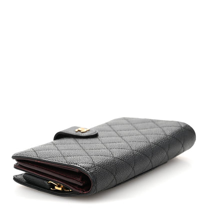 Chanel Caviar Quilted CC French Long Wallet Black 4 of 12