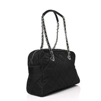 Prada Nylon Tessuto Impuntu Quilted Shoulder Bag Black 3 of 8