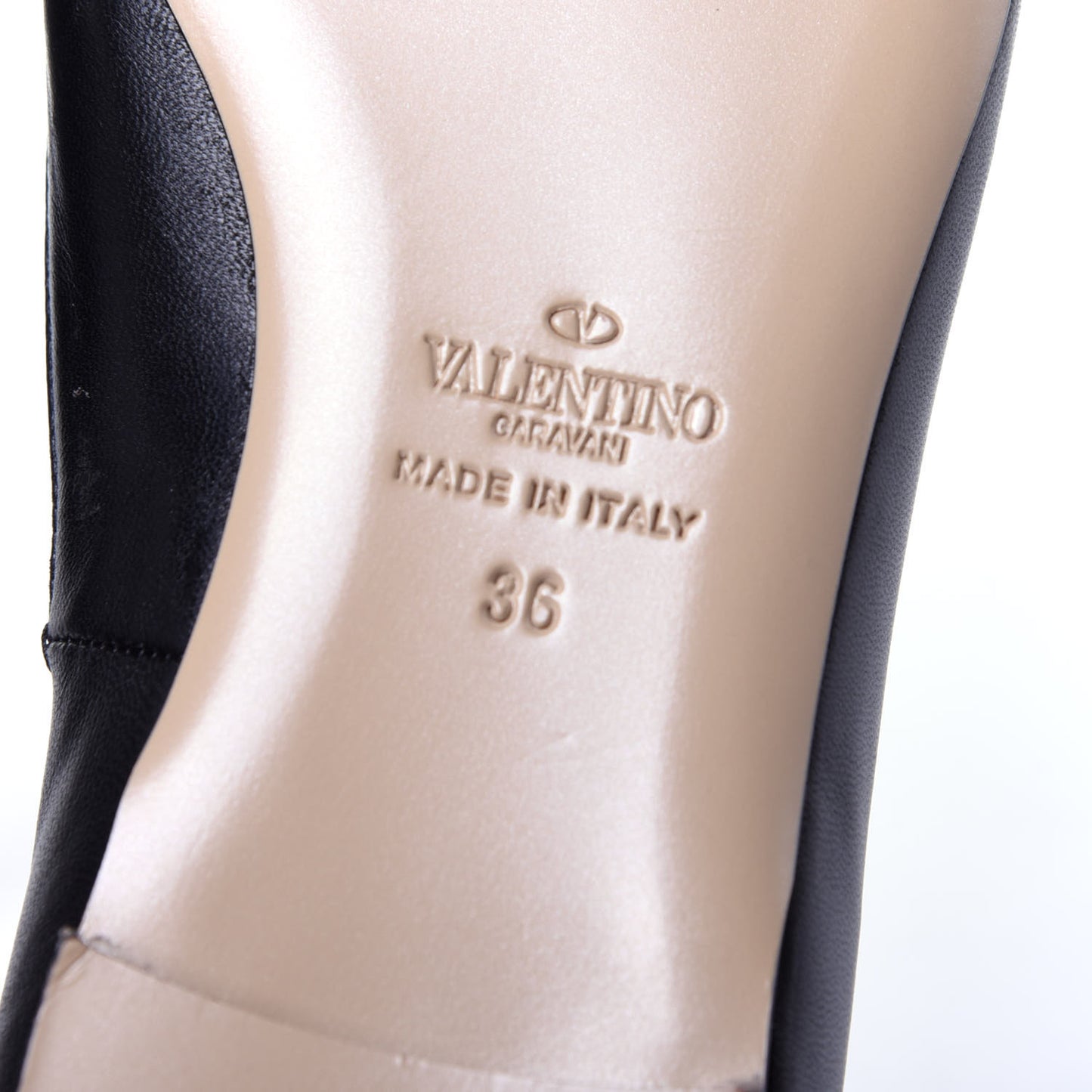 Calfskin Ballerina Ankle Strap Flats 36 Black
