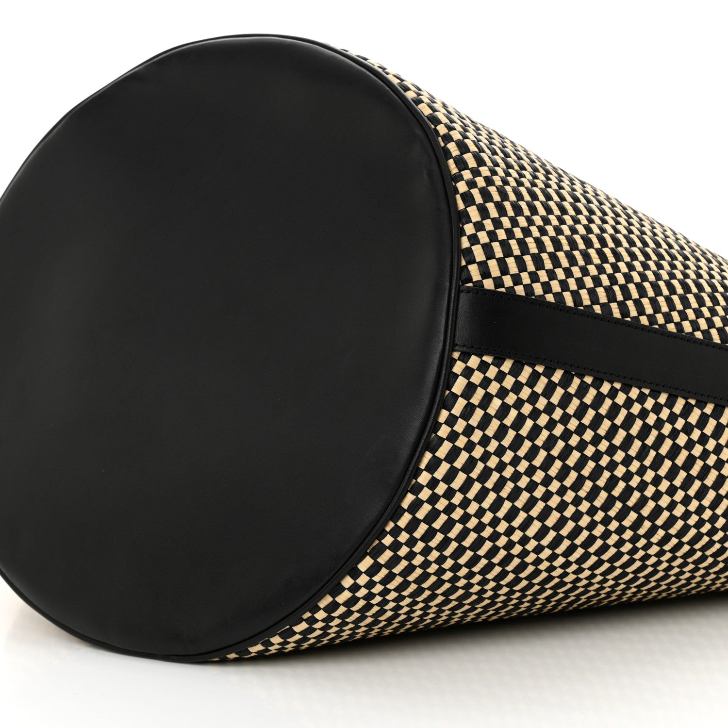 Saint Laurent Raffia Calfskin Medium Panier Tote Black Naturale 10 of 12