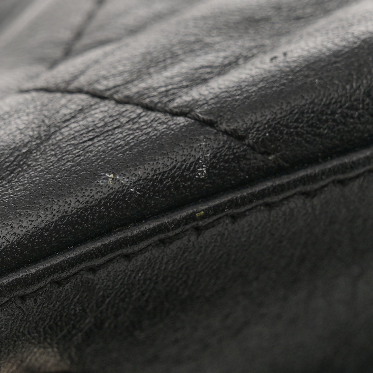 Glazed Lambskin Quilted Large North South Tote Black
