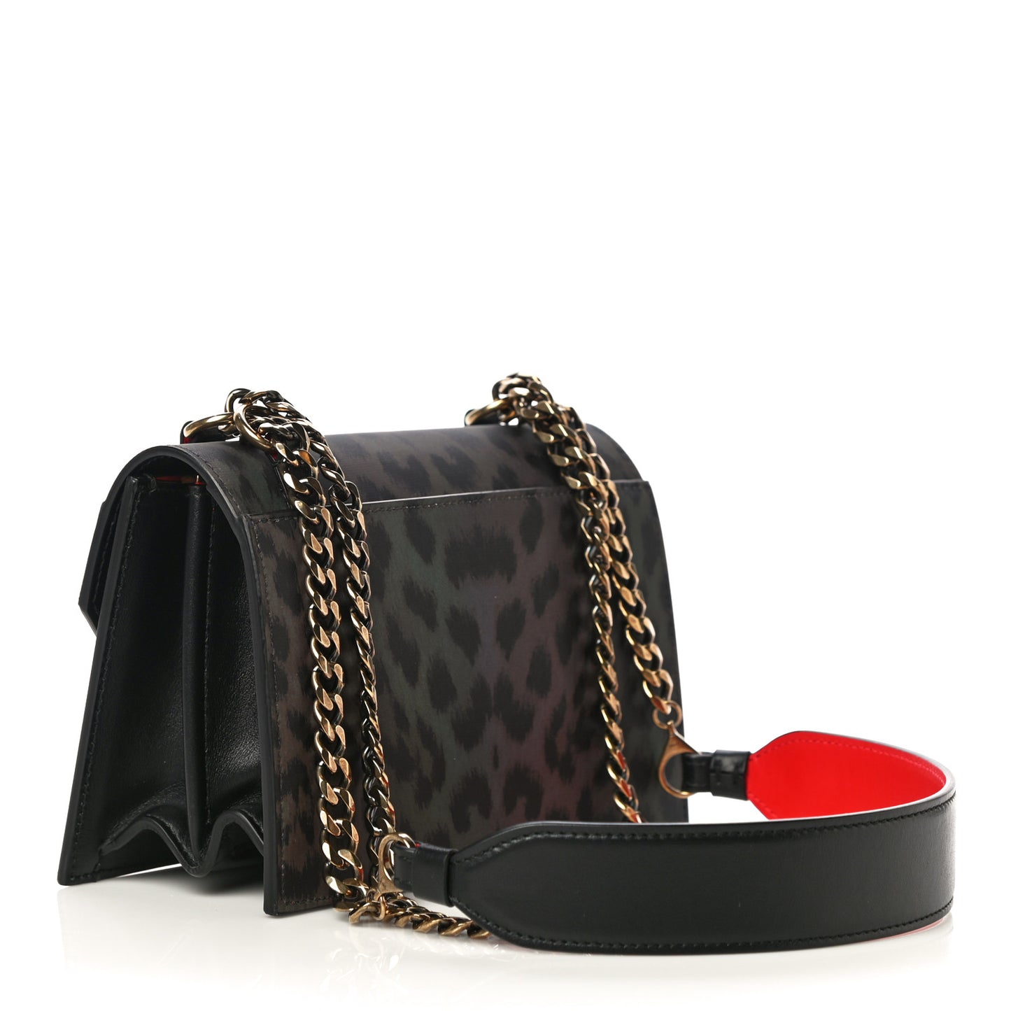 Nylon Reflex Calfskin Leopard Elisa Baguette Multicolor Black