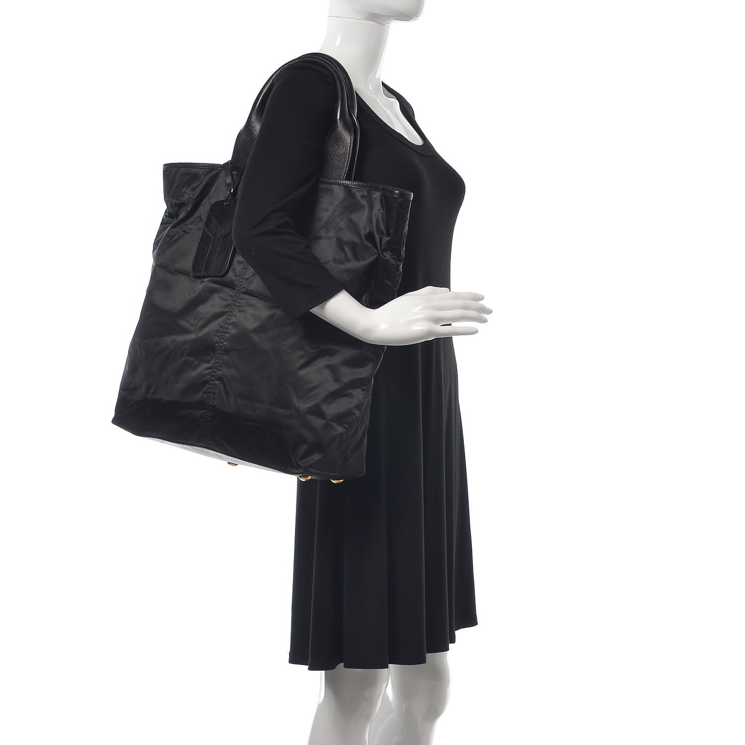Saint Laurent Satin Tanger Tote Black 2 of 12