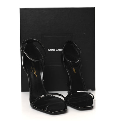Saint Laurent Patent Calfskin Opyum 110 Sandals 39 Black 9 of 9