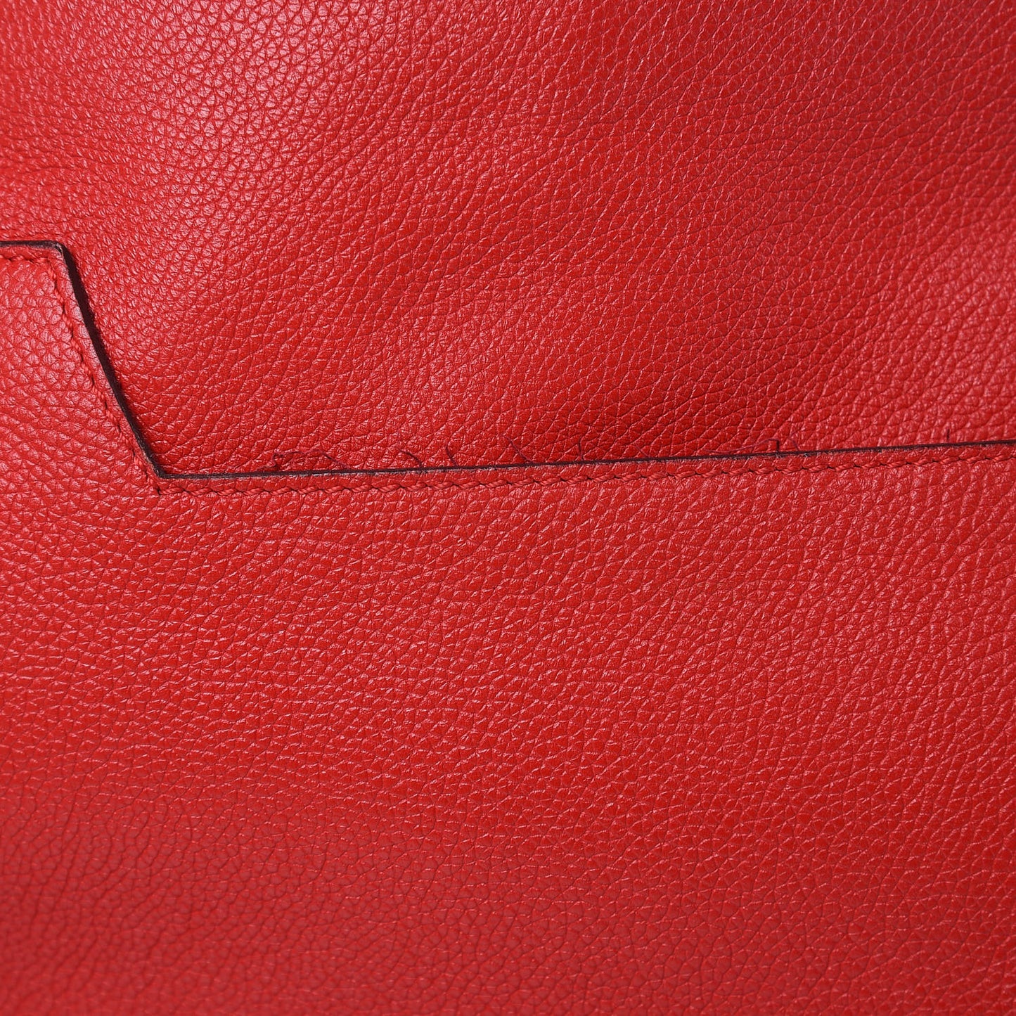 Pebbled Calfskin Large Jennifer Flame Red