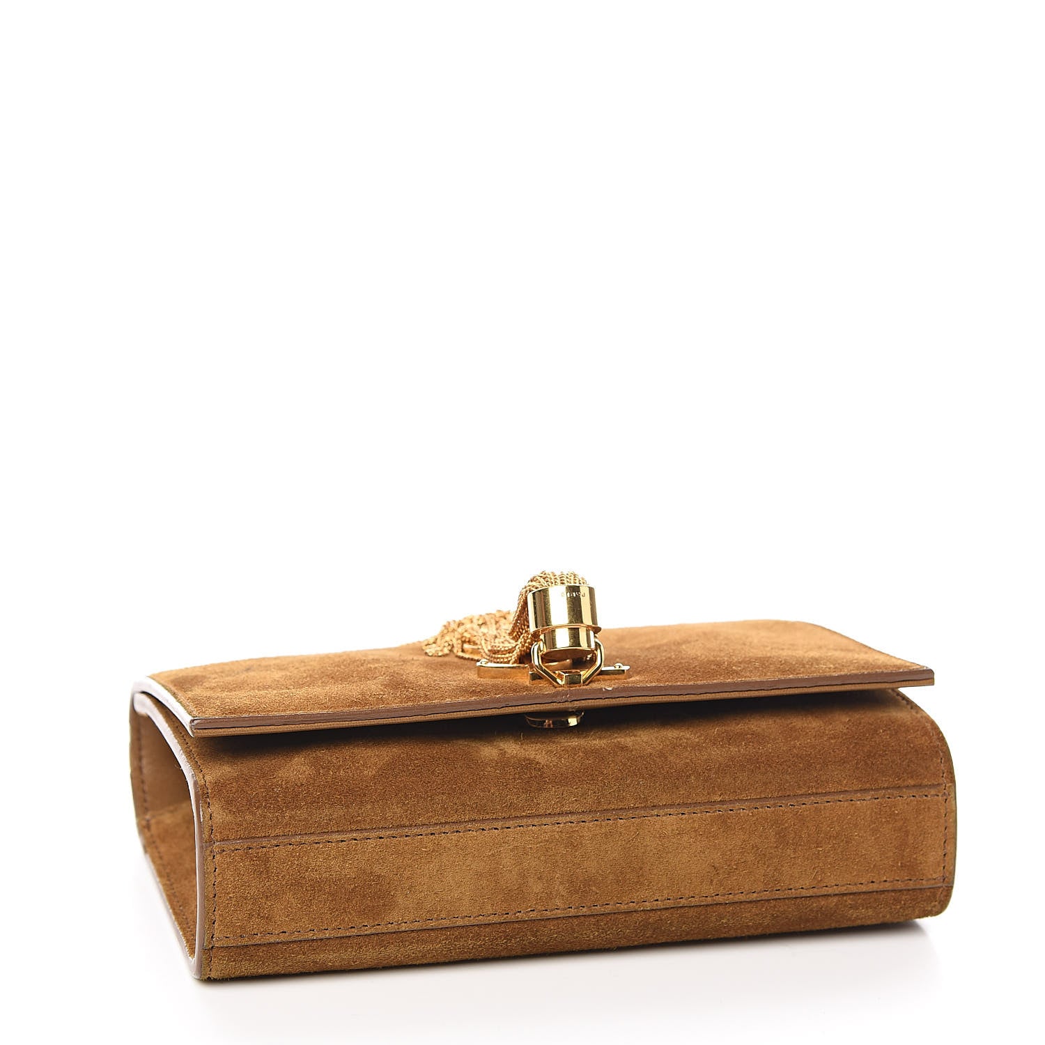 Saint Laurent Suede Small Classic Monogram Kate Tassel Satchel Light Ochre 4 of 13