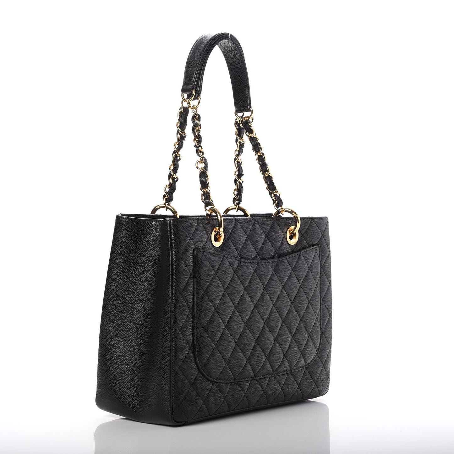 Caviar Quilted Grand Shopping Tote GST Black