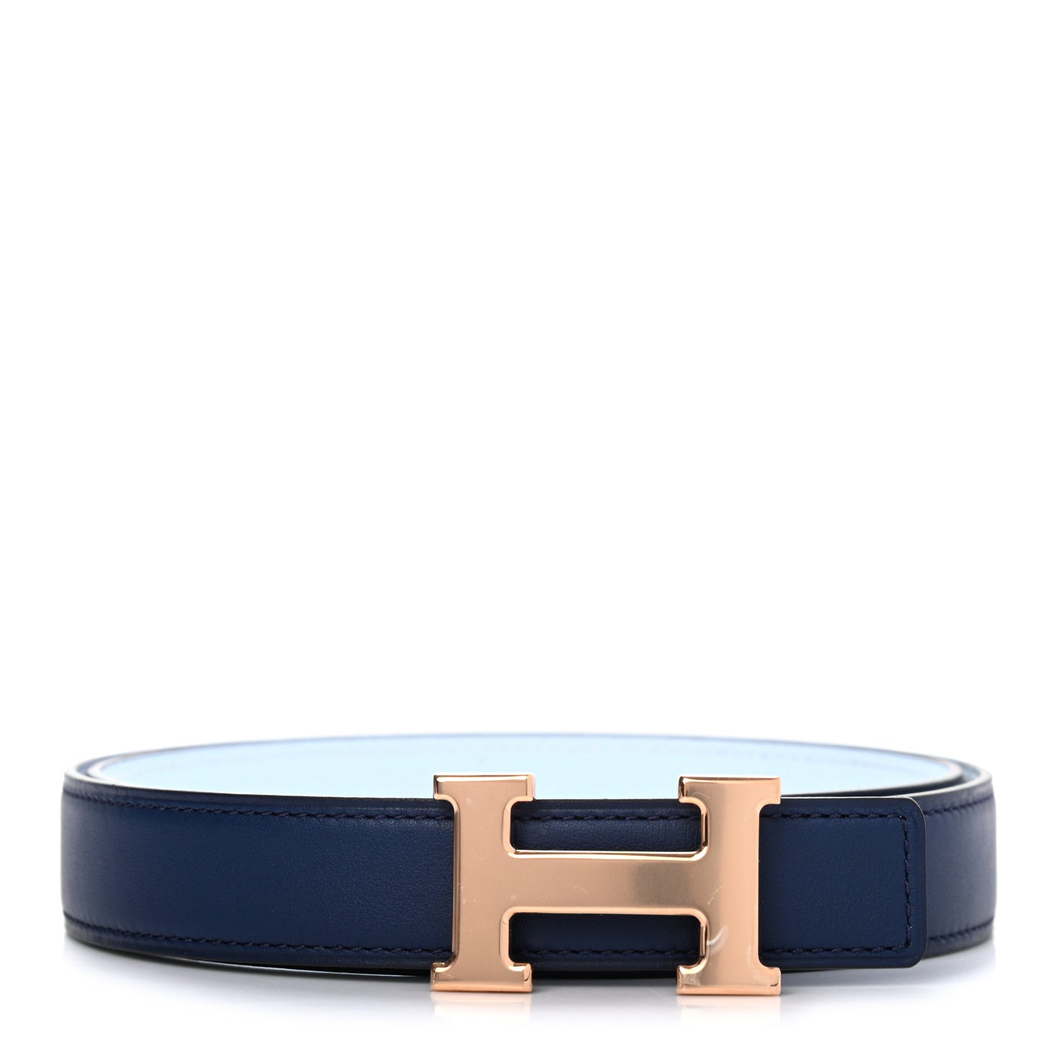 Hermes Swift Epsom 24mm H Belt 80 Bleu Saphir Bleu Brume 1 of 5