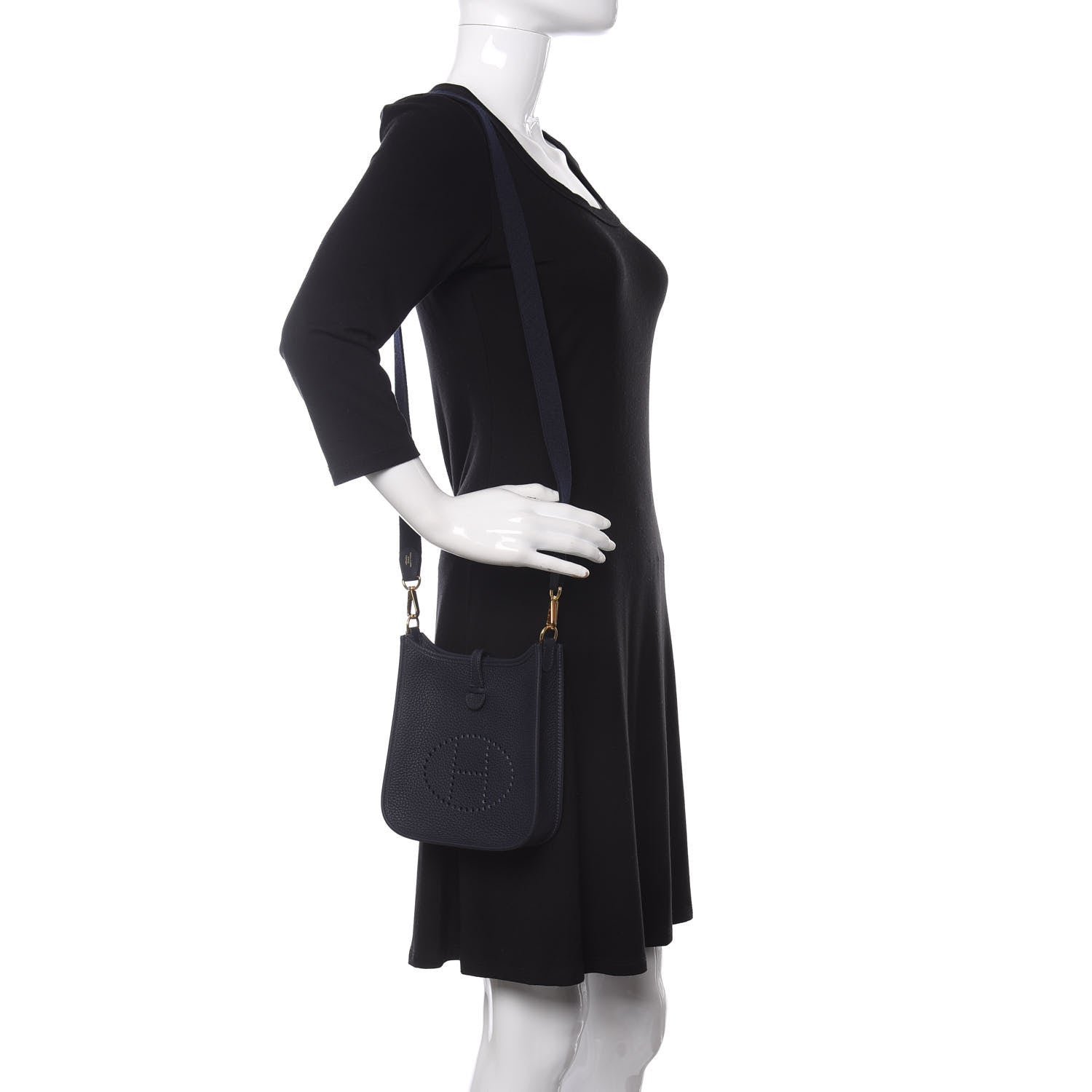 Hermes Taurillon Clemence Evelyne TPM Bleu Nuit 2 of 11