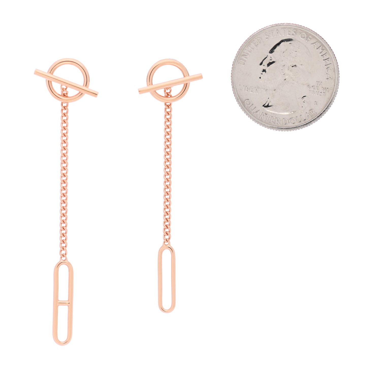 18K Rose Gold Echappee Asymmetric Earrings