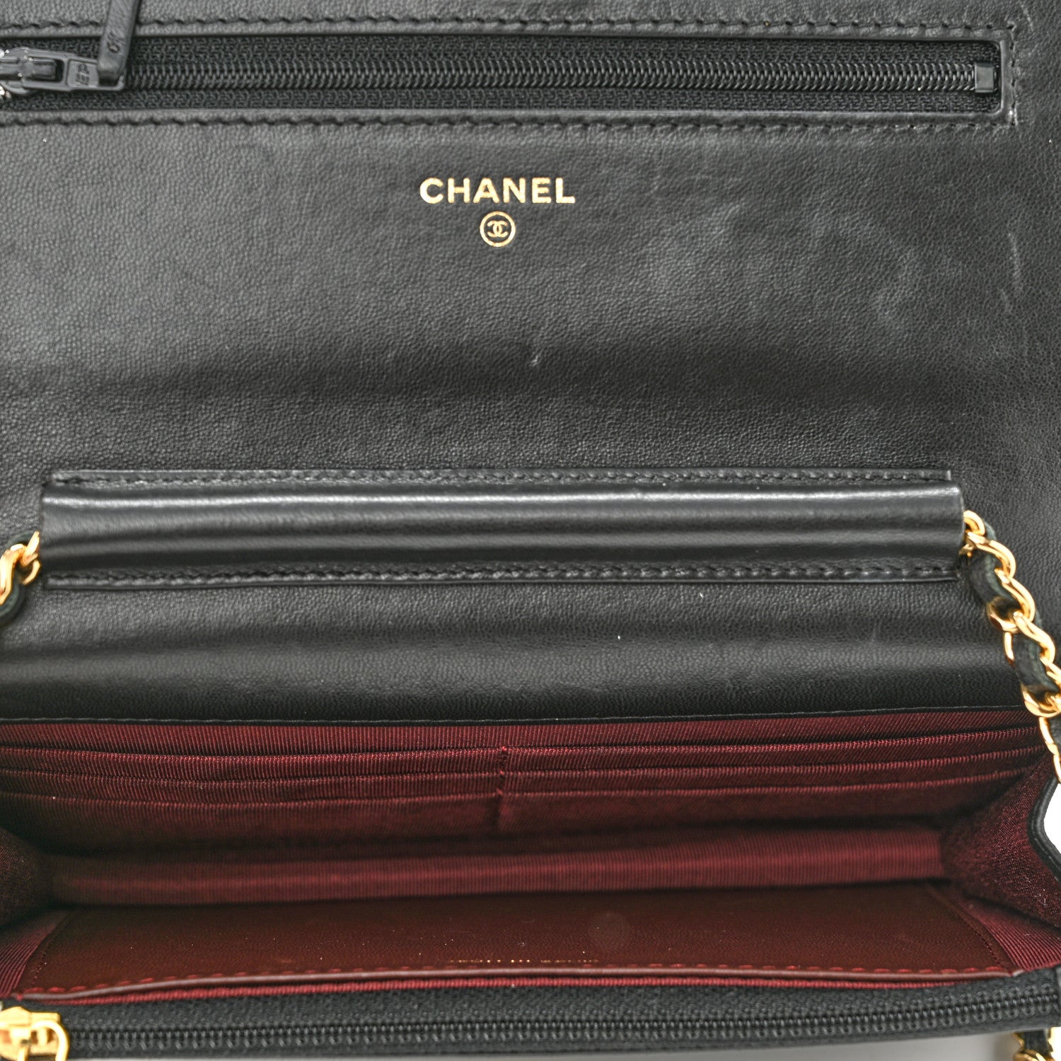 Chanel Lambskin Quilted Wallet On Chain WOC Black 5 of 11