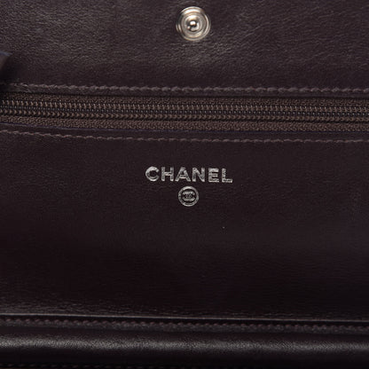 Chanel Caviar Sevruga Wallet On Chain WOC Plum 8 of 10