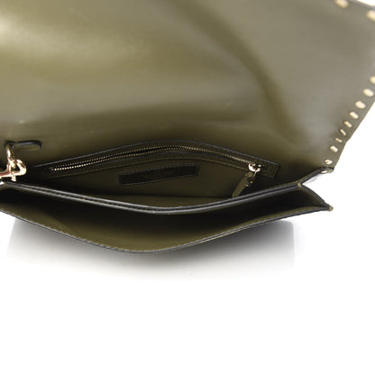 Valentino Garavani Nappa Canvas Camouflage Rockstud Wristlet Clutch Army Green 5 of 8