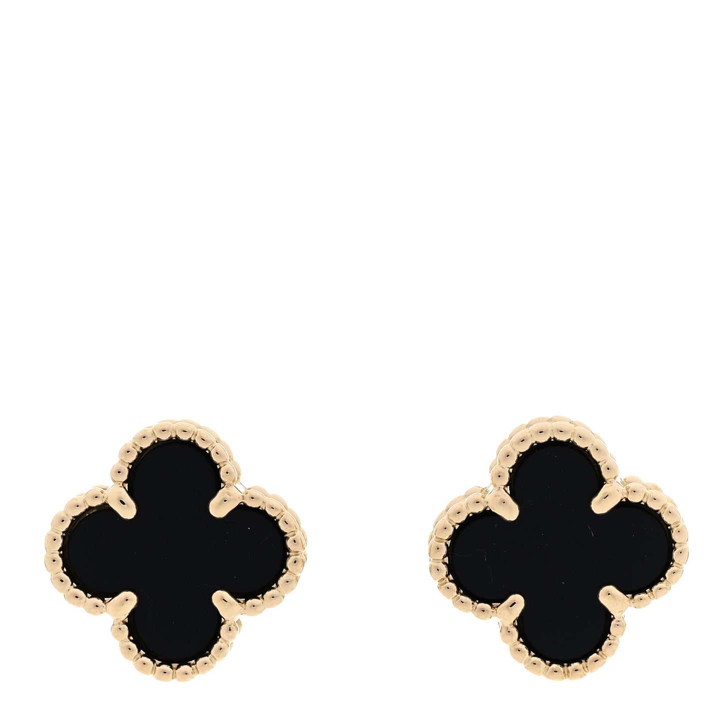 18K Yellow Gold Black Onyx Sweet Alhambra Earrings