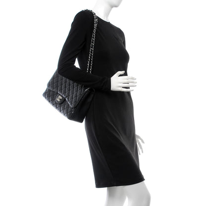 Chanel Caviar Quilted Jumbo Single Flap Black 3 of 9