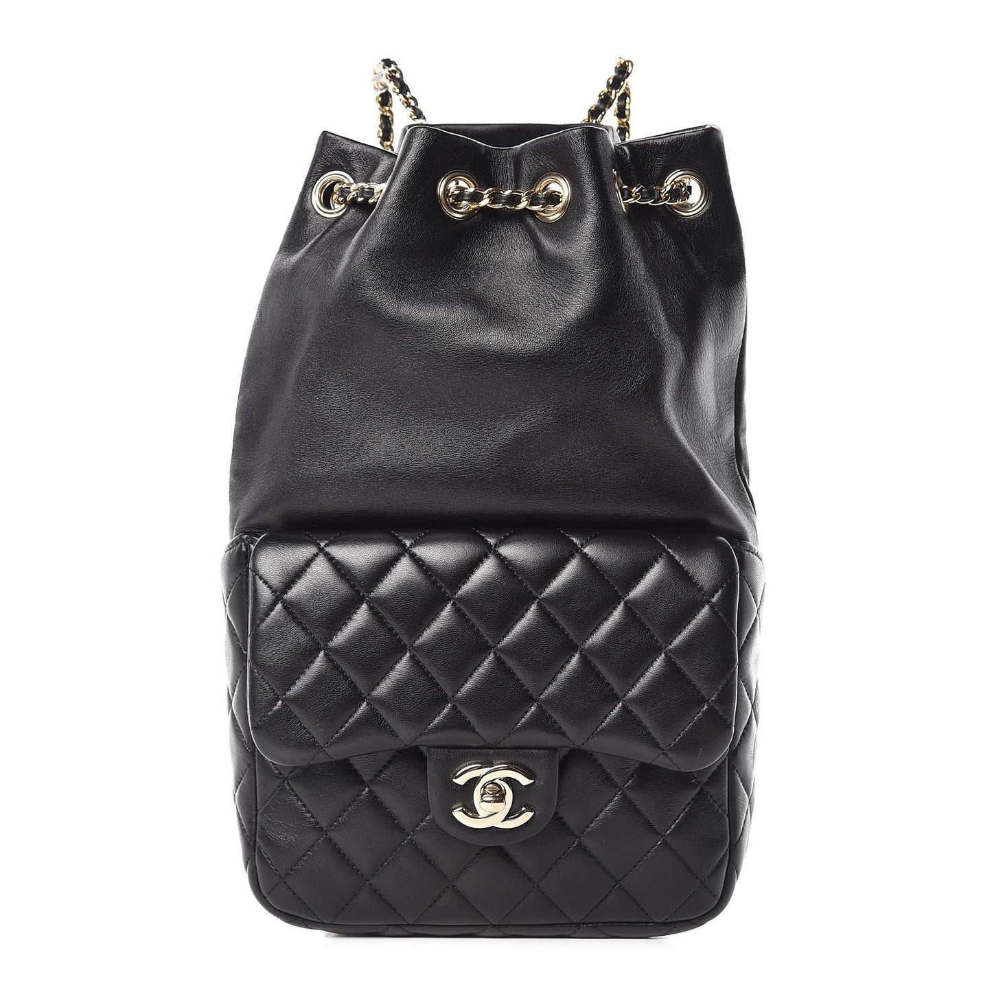 Lambskin Quilted Small in Seoul Backpack Black