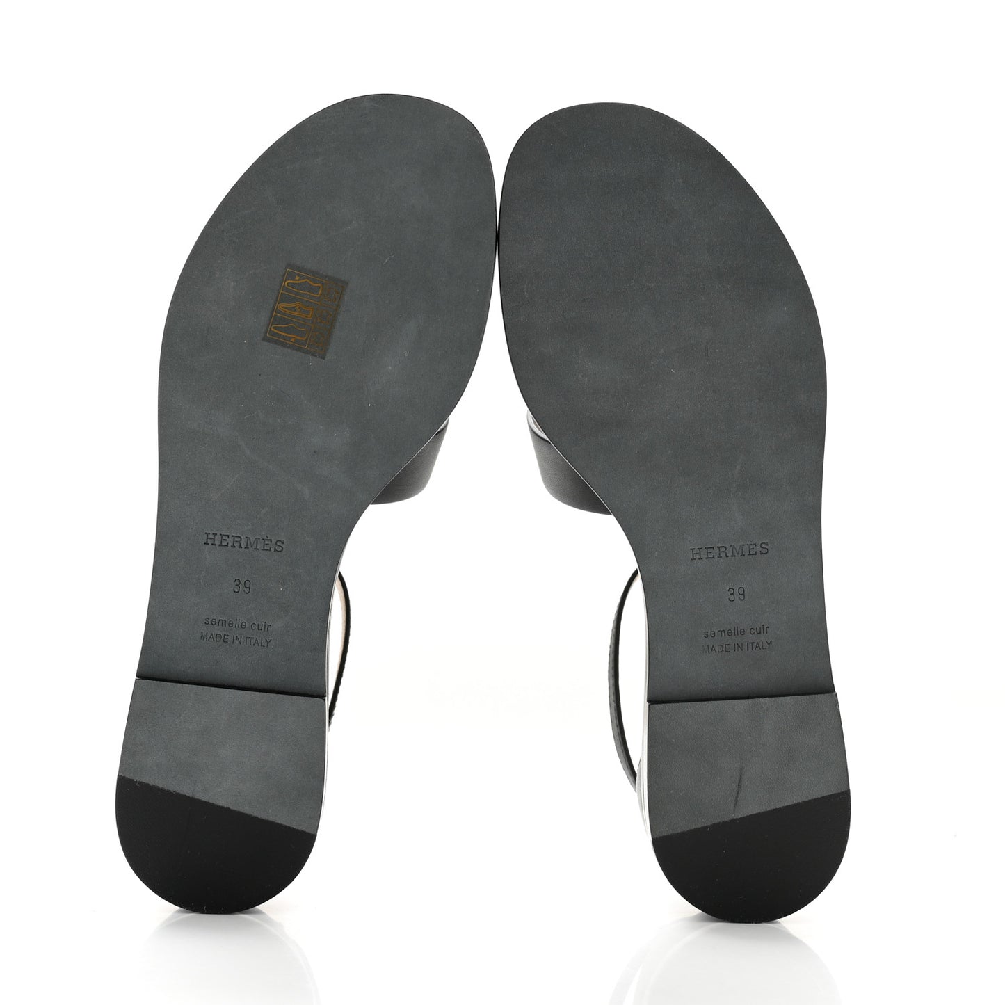 Calfskin Santorini Sandals 39 Black