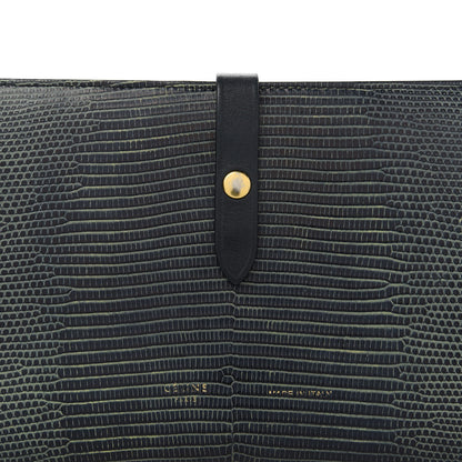Celine Lizard Calfskin Large Multifunction Strap Wallet Black 9 of 9
