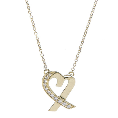 Tiffany 18K Yellow Gold Diamond Small Paloma Picasso Loving Heart Pendant Necklace 4 of 6